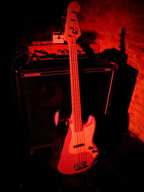 Red Bass Guitar Aesthetic, Red Bass Guitar, Bass Guitar Aesthetic, Guitar Aesthetic, Boy Aesthetic, Aesthetic Red, Trendy Baby, Bass Guitar, Bass