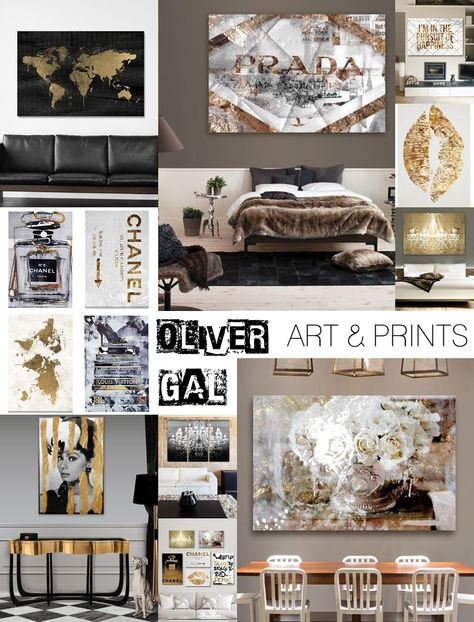 Home decor: OLIVER GAL art and prints Modern Glam Kitchen, Oliver Gal Art, Glam Kitchen, Glamour Home, Luxurious Interior Design, World Decor, Marble Decor, Bright Homes, White Modern Kitchen