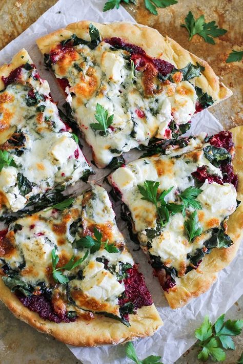 Kale And Goat Cheese, Healthier Pizza, Beet Pesto, Pizza Meme, Gf Pizza, Nutritious Dinner, Goat Cheese Pizza, Beet And Goat Cheese, Healthy Pizza Recipes