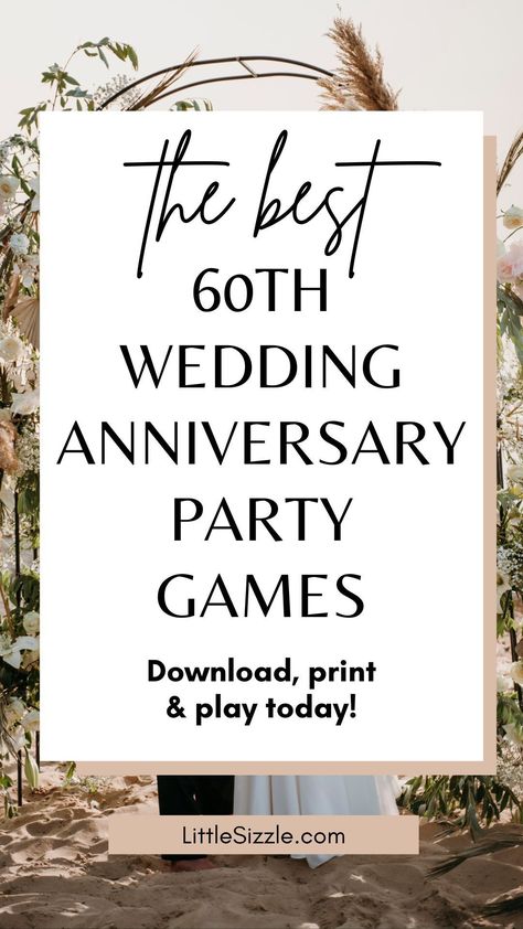 Celebrate 60 years of cherished memories with a spectacular party! Planning your 60th Wedding Anniversary bash is simple with our collection of diamond anniversary party games. Engage your guests with entertaining options like trivia and "Who Knows The Couple Best," along with meaningful keepsakes like "Wishes" and "Favorite Memory" cards. Click through now to download and print yours, and let the celebration commence! 40th Anniversary Party Games, 40th Anniversary Celebration Ideas, 40th Anniversary Decoration Ideas, 40 Wedding Anniversary Ideas Decoration, 40 Th Wedding Anniversary Ideas, 40 Wedding Anniversary Ideas, 40 Anniversary Party Ideas, 65th Wedding Anniversary Ideas, 40th Anniversary Party Ideas Decoration