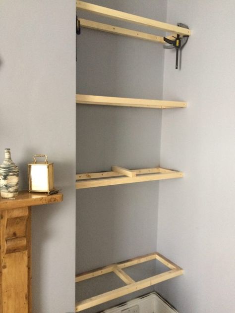 Shelves Alcove, Alcove Bookshelves, Alcove Desk, Alcove Ideas Living Room, Floating Shelving, Alcove Shelves, Alcove Storage, Alcove Cupboards, Alcove Shelving