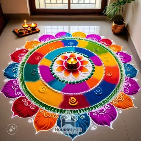 30+ Simple Rangoli Designs for Home 2024 Best Rangoli Designs Simple, Rangoli 2024 Designs, Rangoli Designs With Flower, Side Rangoli Designs Easy, Unique Rangoli Designs Beautiful Diwali, Rangoli Designs Free Hand, Different Rangoli Designs, Best Rangoli Designs For Diwali, Entrance Rangoli