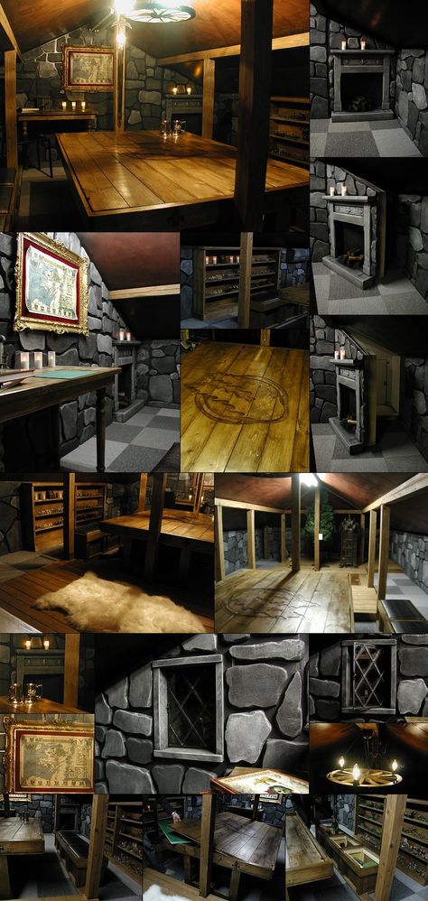 Tavern Style Game Room, Custom Game Room, Diy Tavern Room, Warhammer Room Ideas, Ttrpg Game Room, Dungeon Themed Room, Medieval Game Room, Rpg Game Room, Warhammer Game Room