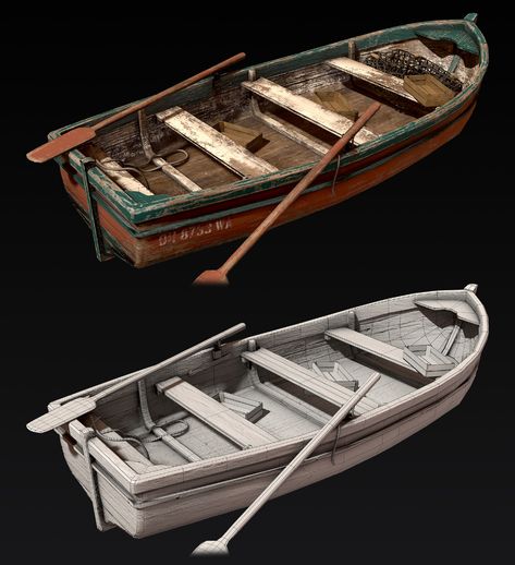 ArtStation - Old Wooden Boat, Marc Sureda Boat Blueprint, Pirate Ship Model, Maya Modeling, Pirate Boats, Disney Canvas Art, Game Textures, Disney Canvas, Props Concept, Futuristic Motorcycle