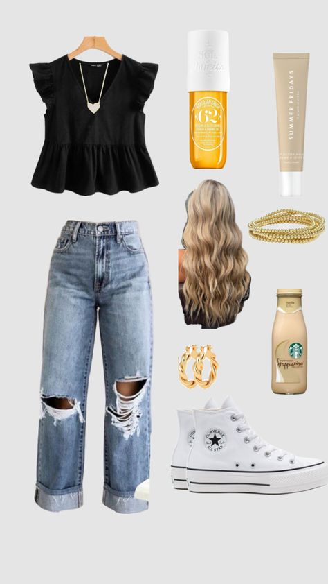 cute outfit🐻#cute #fyp #foryoupage #cuteoutfit #outfit #preppy #backtoschool #summerfridays #soldejaneiro #perfume #kendrascott Cute Jeans Outfits For School, Outfit Collage Preppy, Cute Outfit Ideas Layout, Cute Outfits School Appropriate, Teen Girl Outfits 2024, Cute Outfit Collage, Cute Outfits For Teen Girls For School, Cute But Simple Outfits, Preppy Summer Outfits For School