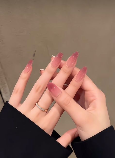 Mauve Pink Nails, Nail Korean Style, Idol Nails, Wow Nails, Asian Nails, Hello Nails, Subtle Nails, Korean Nails, Blush Nails