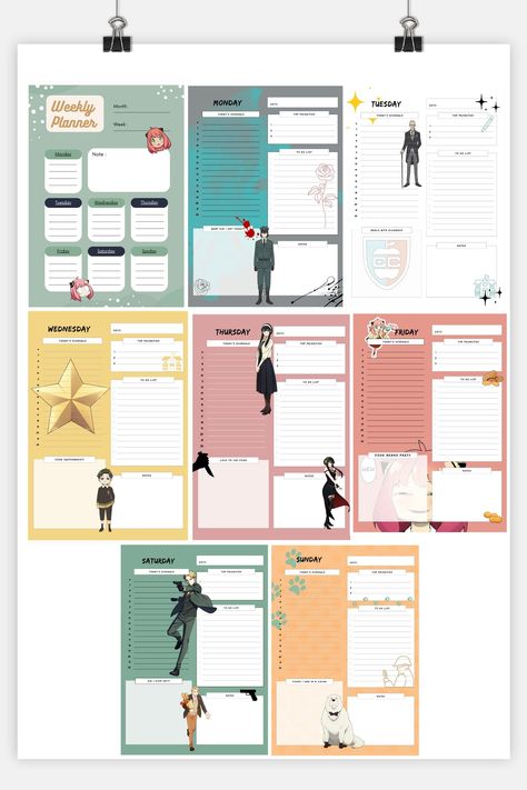 Free Digital Planner Templates Anime Digital Planner, Anime Planner Template, Anime Planner, Organizer Printables, Goal Planner Template, Anime Schedule, Spy X Family Anime, Cute Daily Planner, Notice And Note