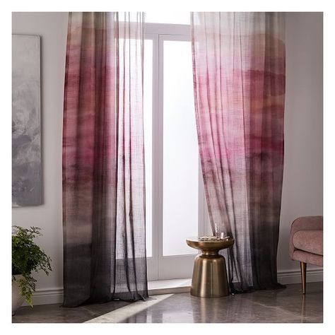 West Elm Painted Ombre Curtain, Set Of 2, Dusty Blush, 48"X84" ($49) ❤ liked on Polyvore featuring home, home decor, window treatments, curtains, cotton tab top curtains, window drapery, west elm curtains, window sheer curtains and blush curtains West Elm Curtains, Ombre Curtains, Curtains Sheer, Modern Window Treatments, Cotton Painting, Dusty Blush, Tab Top Curtains, Curtains Window, Nursery Curtains