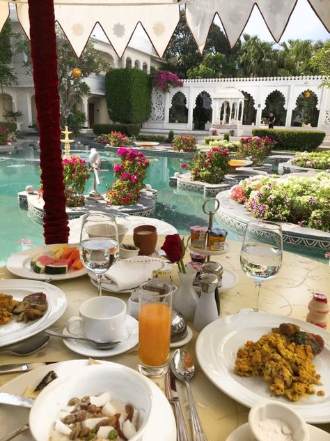 Staying at Taj Lake Palace Hotel, Udaipur - Octopussy's Lair - The Style Traveller Taj Lake Palace, Garden Breakfast, Restaurants Outdoor Seating, Travel Destinations In India, Udaipur India, Instagram Locations, Luxury Marble, Lake Living, Rooftop Restaurant