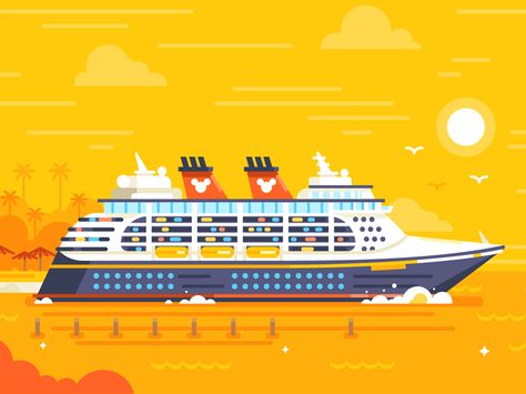 Disney World / Cruise Adventures Cruise Ship Doodle, Cruise Ship Background, Carnival Cruise Ship Clipart, Cruise Ship Illustration, Disney Cruise Line Wallpaper, Disney Cruise Clipart, Ship Vector, Disney Cruise Magnets, Honeymoon Cruise