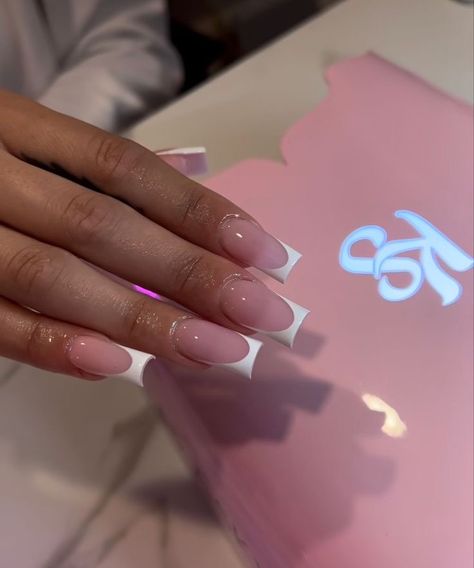 French Tip Acrylic Nails, Short Square Acrylic Nails, Long Acrylic Nails Coffin, Acrylic Nails Coffin Pink, Long Square Acrylic Nails, Bling Acrylic Nails, Acrylic Nails Coffin Short, Short Acrylic Nails Designs, Pink Acrylic Nails