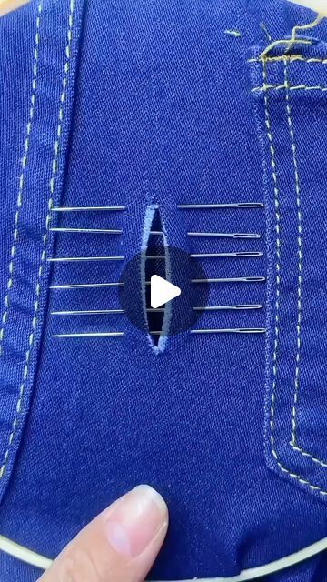 clothes on Instagram: "Pants are broken, how to repair them? @lvbagpurse" Embroidery Rip Repair, Clothing Repair Embroidery, Mending A Tear In Fabric, Sewing Holes In Pants, How To Repair Jeans With Holes, How To Repair Ripped Jeans, Sewing Repairs By Hand, How To Patch Holes In Clothes, How To Sew A Hole In Pants