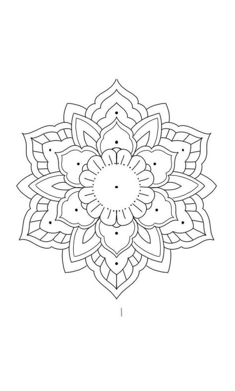 Mandala Outline Design, Mandala Tattoo Stencil, Mandala Outline, Mandela Tattoo, Geometric Mandala Tattoo, Henna Drawings, Optical Illusion Tattoo, Love Coloring Pages, Mandala Art Therapy