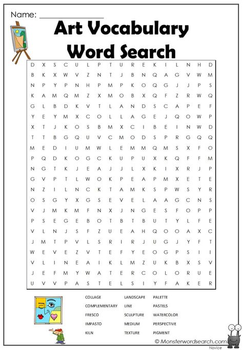 cool Art Vocabulary Word Search Art Vocabulary Words, Art Vocabulary Worksheets, Art Word Search, Art Vocabulary, Art Quiz, Start Studying, Word Search Printables, Art Lessons Middle School, Art Worksheets