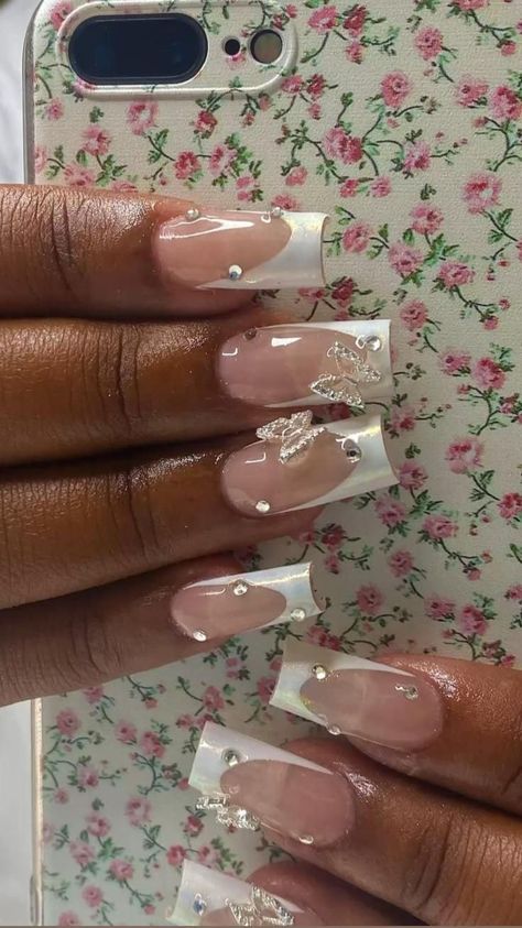 Nail Ideas, Birthday, Acrylic Nails, Nail Arts, Nail Polish, Nails, Nails French, Birthday Nails, Nails Inspiration