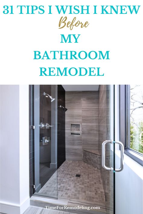 31 Tips I Wish I Knew Before My Bathroom Remodel - Remodeling Company Houston | Shower And Floor Tile Combo Ideas, Tips For Bathroom Remodel, Best Bathroom Layout, Order Of Bathroom Remodel, Rebath Bathroom Remodeling Galleries, Bathroom Remodel Must Haves Master Bath, Large Bathroom Shower Ideas, How To Design A Bathroom, Bathroom Remodel Master Before And After