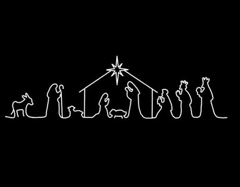 Nativity Scene Outline, Navity Scene Silhouette, Metal Nativity Scene, Manger Scene Silhouette, Free Nativity Silhouette Printable, Nativity Scene Silhouette Template, Manger Silhouette Nativity, Bethlehem Silhouette, Nativity Scene Silhouette Printable Free