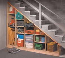 Laundry Basement, Basement Staircase, Stairs Renovation, Stairs Storage, Basement Playroom, Basement Laundry, Under The Stairs, Basement Storage, Concrete Stairs