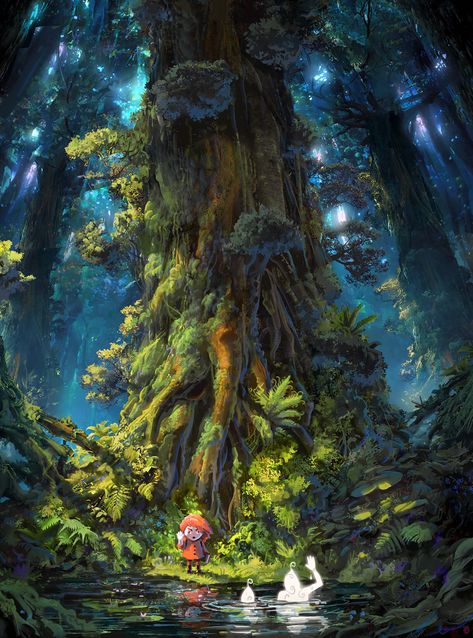 ArtStation - Tree of Life, Teo Mathlein Secret Of Mana, Tree Of Life, Cover Art, Fantasy Art, Plants, Quick Saves, Art, Nature