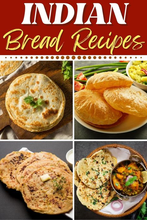 Essen, Curry Bread, Bread Recipes Indian, Indian Flat Bread Recipe, Indian Fried Bread Recipe, Paratha Bread, Bhatura Recipe, India Recipes, Indian Bread Recipes