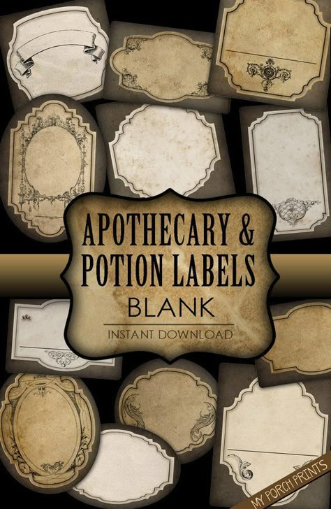 Outlander Party, Potion Ideas, Halloween Bottle Labels, Apothecary Decor, My Porch Prints, Ephemera Printables, Halloween Doodles, Halloween Potion Bottles, Halloween Apothecary