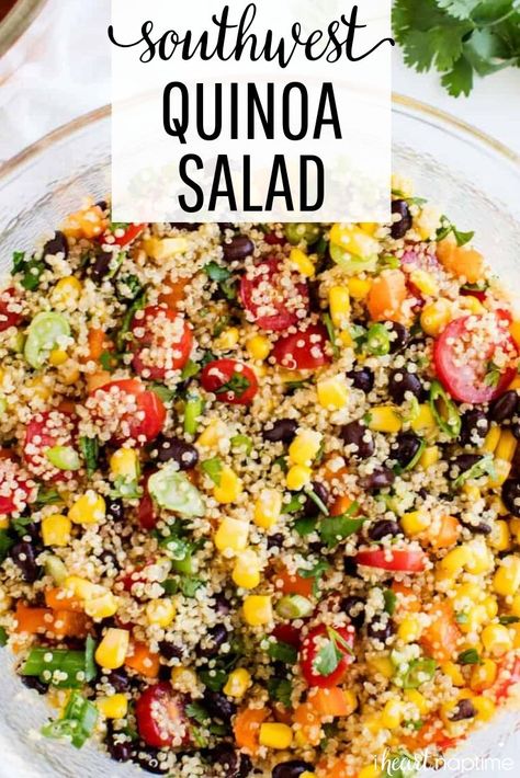 Colorful Quinoa Salad, Best Tasting Quinoa Recipes, Dressings For Quinoa Salad, Southwest Chicken Quinoa Bowl, Quinoa And Corn Salad, Easy Quinoa Lunch Recipes, Southwestern Quinoa Bowl, Quinoa Recipes Southwest, Quinoa Dip Recipes