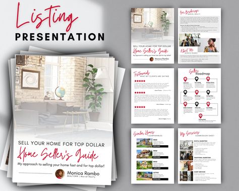 Sellers Guide Real Estate, Realtor Advertising, Real Estate Listing Presentation, Listing Presentation Real Estate, Marketing Postcard, Property Brochures, Open House Signs, Listing Presentation, Real Estate Buyers