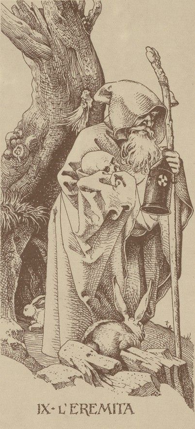 Tarot Card Interpretation & Meaning - (9) The Hermit The Hermit Tarot, The Hermit, A Staff, Albrecht Dürer, Albrecht Durer, Tarot Art, Wow Art, Major Arcana, Naha