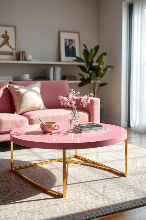 Transform your living space with these 10 chic ideas for pink coffee tables that will brighten up any room! From soft blush to bold fuchsia, these tables come in various styles and designs to suit your personal aesthetic. Discover how to incorporate a pink coffee table into your décor and explore tips on choosing the right shade for your space. Whether you're updating a cozy nook or adding flair to your main living area, these inspiration ideas are sure to inspire you to create a more colorful and welcoming home. Round Coffee Table Decor Ideas, Pink Coffee Table, Round Coffee Table Decor, Moka Pot Espresso, Coffee Table Decor Ideas, Siphon Coffee, Coffee Table Inspiration, Cowboy Coffee, Egg Coffee