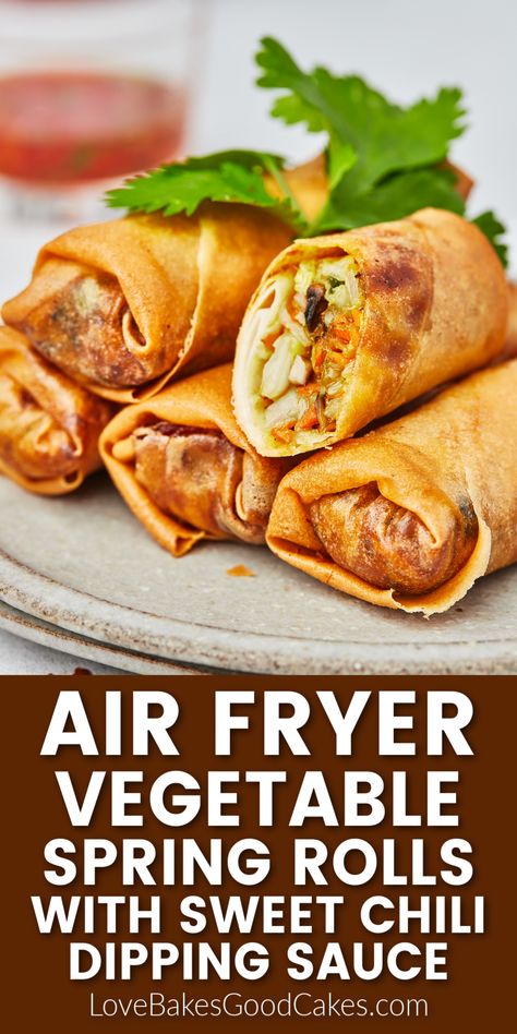 Air Fryer Vegetable Spring Rolls Air Fry Spring Rolls Recipe, Fried Veggie Spring Rolls, Spring Roll Air Fryer Recipes, Vegetable Spring Rolls Air Fryer, Homemade Spring Rolls Air Fryer, Air Fryer Spring Rolls Recipe Rice Paper, Air Fry Spring Rolls, Air Fryer Spring Rolls Rice Paper, Air Fryer Spring Rolls Recipe