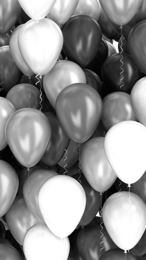 Ballon Wallpaper Backgrounds, Ballon Astetic, Prom Background Aesthetic, Black And White Balloons Aesthetic, Balloon Background Aesthetic, Bday Background Wallpaper, Ballons Wallpaper, Ballon Aesthetic, Grey Balloons