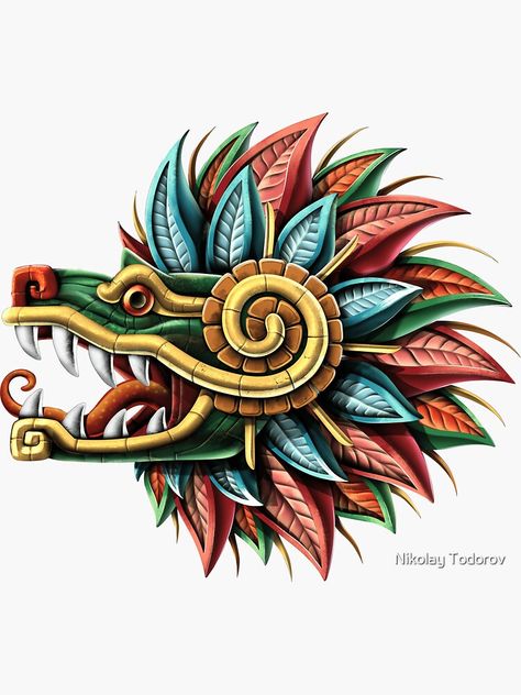 Aztec And Mayan Art, Itzpapalotl Goddesses, Maya Mask, Quetzalcoatl Art, Aztec Snake, Aztec Serpent, Aztec Warrior Tattoo, Aztec Artwork, Aztec Symbols