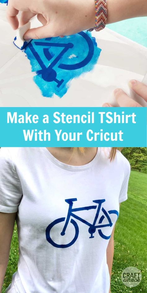 How to Make a Stenciled T-Shirt With Your Cricut Maker · Craftwhack Stencil Tshirts, Tshirt Stencils, Stencil Shirts, Shirt Stencil, T Shirt Stencils, Make A Stencil, Diy Stencils, Cricut Hacks, Cricut Stencils