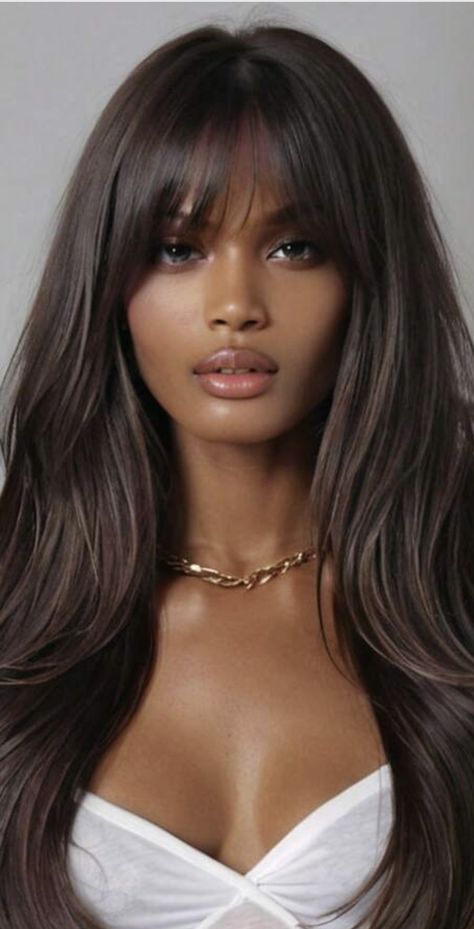 Medium Contrast Hair, Contrast Hair, Deep Side Part, Ebony Hair, Side Part, Dark Brown Hair, Skin Tone, Rihanna, New Hair