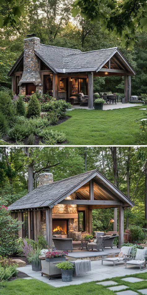 Backyard Guest Houses: Design Ideas and Planning Tips - Quiet Minimal Cabin Style Tiny House, Bunkies Guest Cabin Plans, Backyard Guest Houses Interior, Tiny Home Guest House, Tiny Home Cabins, Garden Buildings Summer House, Bunkies Guest Cabin, Backyard House Ideas Tiny Homes, Cheapest House To Build