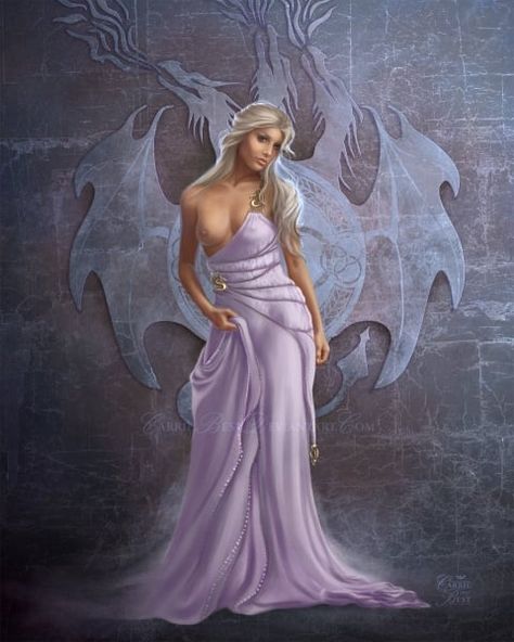 Daenerys in a Qartheen Dress, Art by: Carrie Best Daenerys Targaryen Art, Modele Fitness, Got Characters, Game Of Thrones Dragons, Targaryen Art, Asoiaf Art, Gra O Tron, Game Of Thrones Art, Game Of Thrones Fans