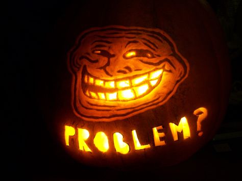 MEME PUMPKIN! Face Pumpkin Carving, Halloween Memes, Fall Festivals, Pumpkin Carvings, Pumpkin Carving Templates, Troll Face, Festival Costumes, Fall Festival, Pumpkin Carving