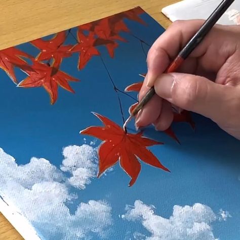 91K views · 3.8K reactions | Autumn Sky Acrylic Painting | art, art of painting | Autumn Sky Acrylic Painting #art #painting #acrylicpainting | By Joony art | Facebook Fall Sky Painting, Joony Art Paintings, Joony Art, Drawing Sky, Art Of Painting, Autumn Sky, Sky Pictures, Sky Painting, Autumn Painting