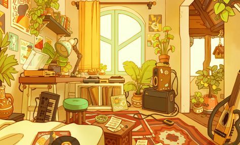 Visual Development Portfolio, Bedroom Illustration, Bedroom Drawing, Isometric Art, Visual Development, Environment Design, Environment Concept Art, 영감을 주는 캐릭터, Laptop Wallpaper