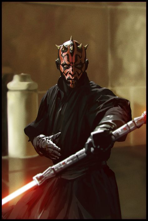 Darth Maul by ömer tunç on ArtStation Ray Park, Star Wars Villains, Ron Perlman, Star Wars Background, Star Wars Sith, Phantom Menace, Anjelica Huston, Dark Side Star Wars, Mickey Rourke