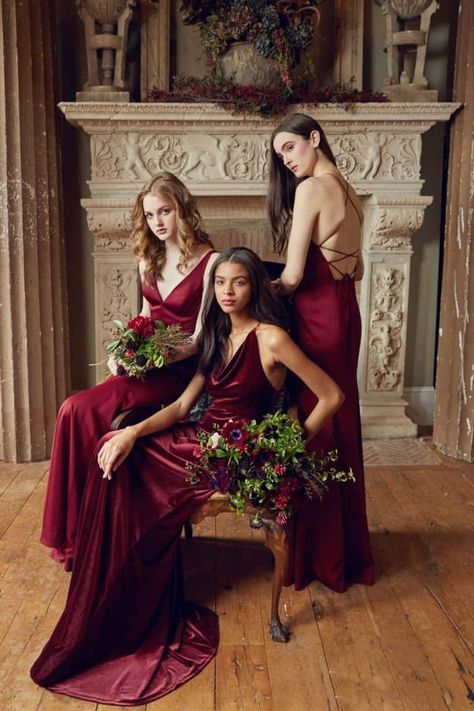 Berry Bridesmaid Dresses, Deep Red Bridesmaid Dresses, Wine Bridesmaid Dresses, Jenny Yoo Bridesmaid, Bridesmaid Dresses 2018, Fall Bridesmaids, Modern Bridesmaid, Fall Bridesmaid Dresses, Velvet Bridesmaid Dresses