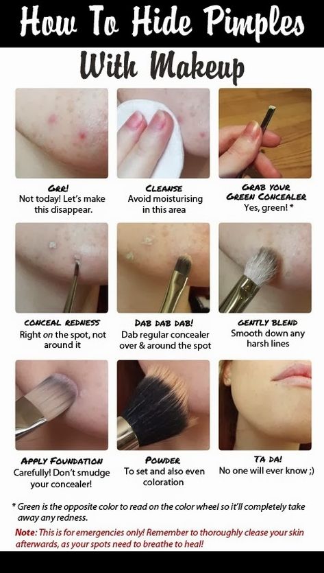 Hide Pimples With Makeup, How To Hide Pimples, Green Concealer, Opposite Colors, Make Up Tutorial, My Wedding Day, How To Apply Foundation, Powder Foundation, My Wedding