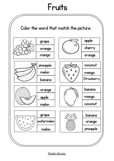 Free pdf Fruits Activities For Kids, Fruit Activities, Vocabulary English, Food Worksheets For Kids, Fruit Activities For Preschool, Food Worksheet, Fruit Worksheets For Kindergarten, Fruits Activities For Preschool, Food Worksheets For Grade 1