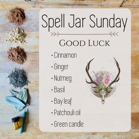 Good Luck Spell Jar, Luck Spell Jar, Good Luck Spell, Luck Spell, Wicca Recipes, Hoodoo Spells, Good Luck Spells, Jar Spells, Witch Bottles