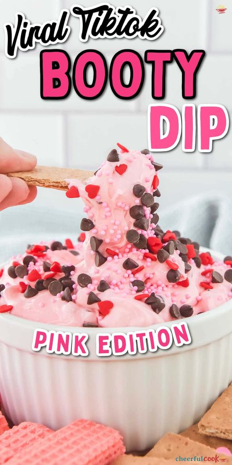 Whip up this quick, irresistible Pink Booty Dip that's perfect for any party or gathering. A creamy, sweet treat that's as fun to make as it is to eat! #CheerfulCook #BootyDip #DessertDip #NoBake #TikTok #easyrecipe Pink Food Charcuterie Board, Color Party Ideas For Adults Pink Food, Pink Color Board Food, Pink Colored Foods For Party, Pink Dessert Charcuterie Board, Cute Pink Desserts, Party Dips Dessert, Dessert Treats For Party, Pink Birthday Party Snacks