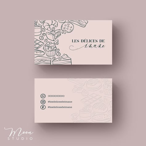 Business Card Bakery, Handmade Logo Design, Transparent Business Cards, Social Media Business Cards, Coffee Shop Business, Bakery Business Cards, Buisness Cards, Handmade Logo, Qr Code Business Card