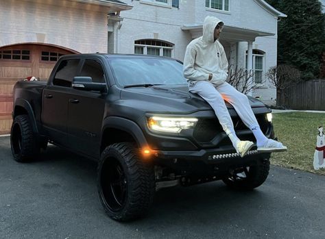 Kyle Kuzma Has A Ram 1500 TRX Truck With Custom Wheels Ram 1500 Blacked Out, Ram Trx Blacked Out, Ram Trx Aesthetic, Ram Trx Truck, Custom Trx Ram, Dodge Ram Trx Lifted, Ram Trx Lifted, Dodge Ram Trx Custom, Ram Trx Black