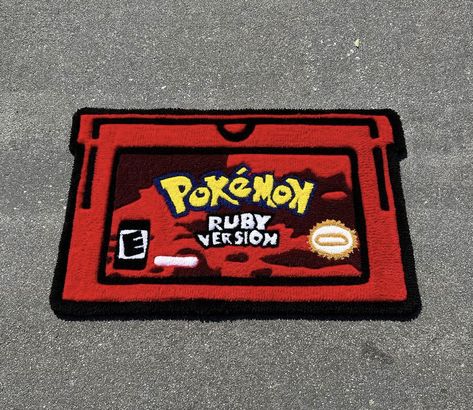 Mario Rug, Minecraft Rug Designs, Symbiote Spiderman, Pokémon Ruby, Y2k Design, Room Design Bedroom, Diy Rug, Carpet Handmade, Cool Rugs