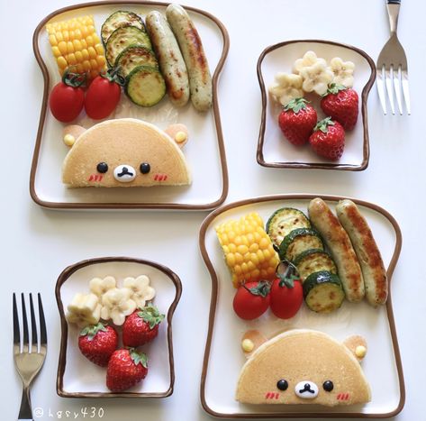 Rilakkuma Pancakes, Rilakkuma Bento, Cartoon Cake, Second Account, Rilakkuma, Cakes And More, Cute Food, Chocolates, Pancakes