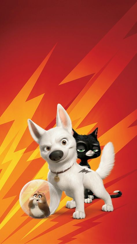 *RHINO, BOLT & MITTENS ~ Bolt, 2008 Bolt Disney, Disney Cute, Dog Movies, Wallpaper Disney, Disney Dogs, Film Disney, Disney Images, Secret Life Of Pets, Kids' Movies